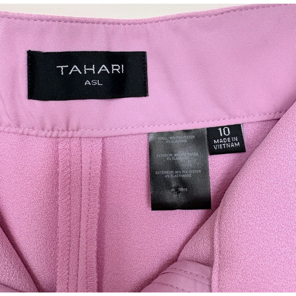 Tahari ASL Wide Leg Trouser Pants Size 10 Pink Macaroon Career Office Spring - Picture 6 of 16